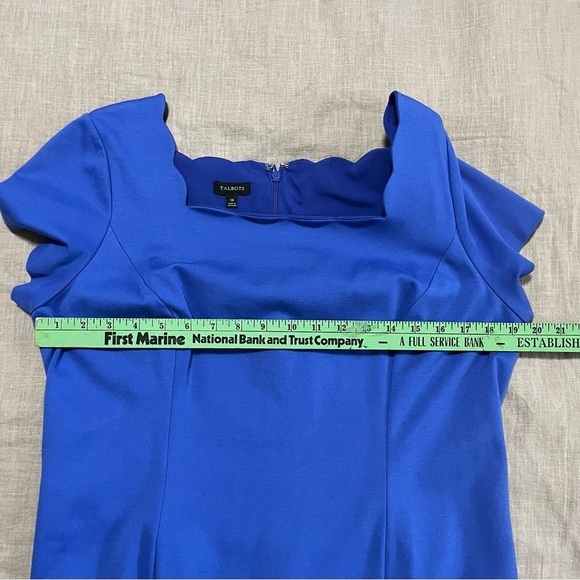 Talbots Royal Blue Mini DressAcallop collar Plus size 14 Business Casual office - Picture 6 of 6